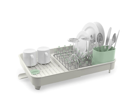Extend™ Expandable Dish Drainer - Stone/ Green