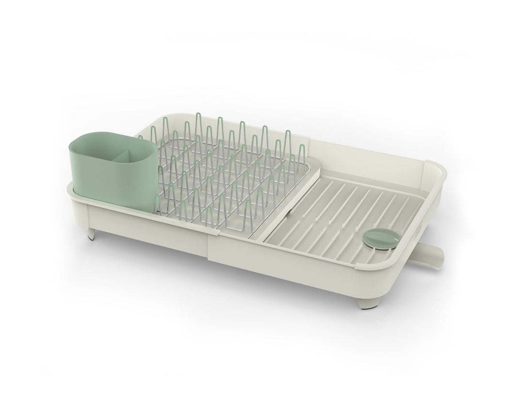 Extend™ Expandable Dish Drainer - Stone/ Green