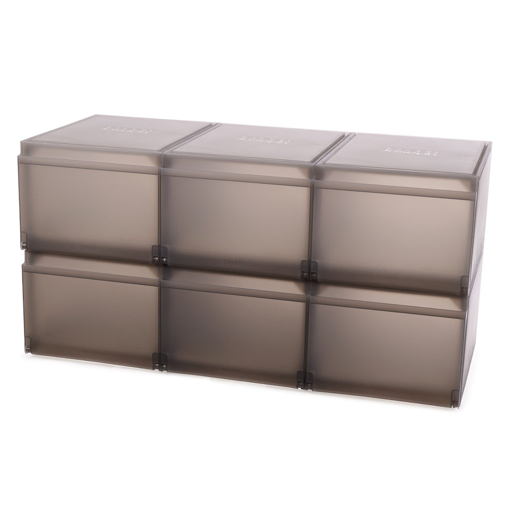 ShoeCase 6-piece Shoe Storage Box Grey