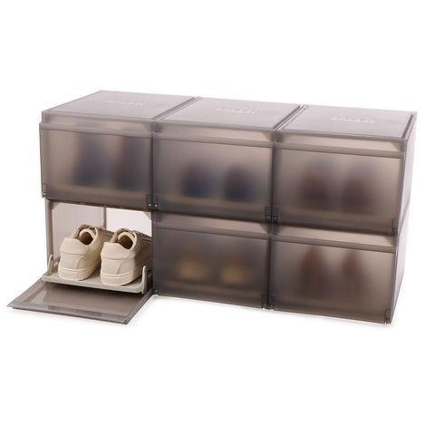 ShoeCase 6-piece Shoe Storage Box Grey